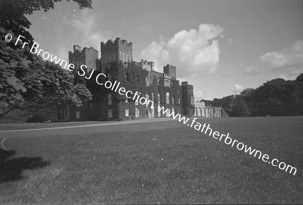 DUNSANY CASTLE  FROM SOUTH EAST  DISTANT VIEW WIDE ANGLE & RED FILTER